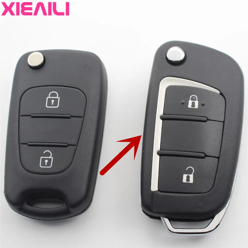 XIEAILI OEM 2 кнопки модифицированный складной чехол для ключей для hyundai Elantra/Tucson/Accent/Verna/Solaris для Kia Rio/Picanto/Morning