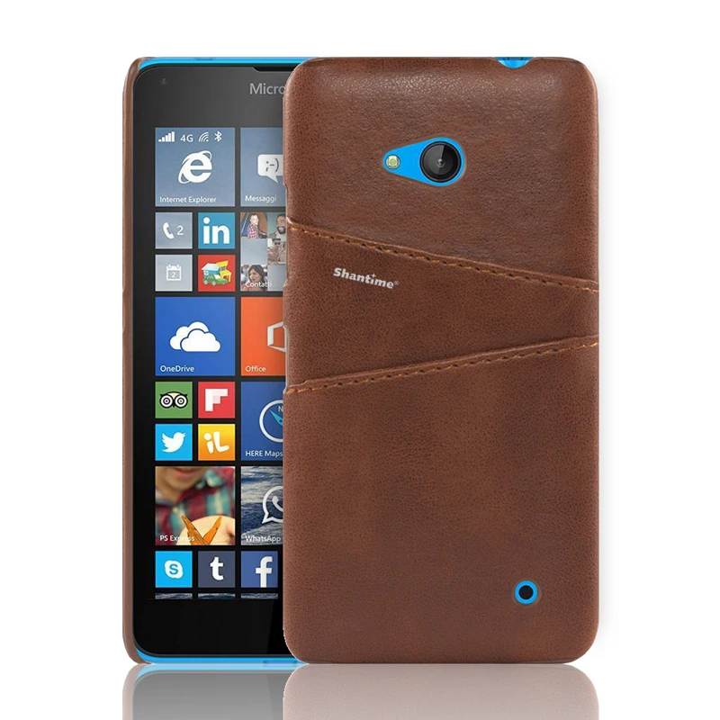 BROWN Чехол-бумажник из искусственной кожи для microsoft Nokia Lumia 640, чехол-сумка для телефона, чехол для microsoft Nokia Lumia 550, чехол с отделениями для визиток - Цвет: BROWN