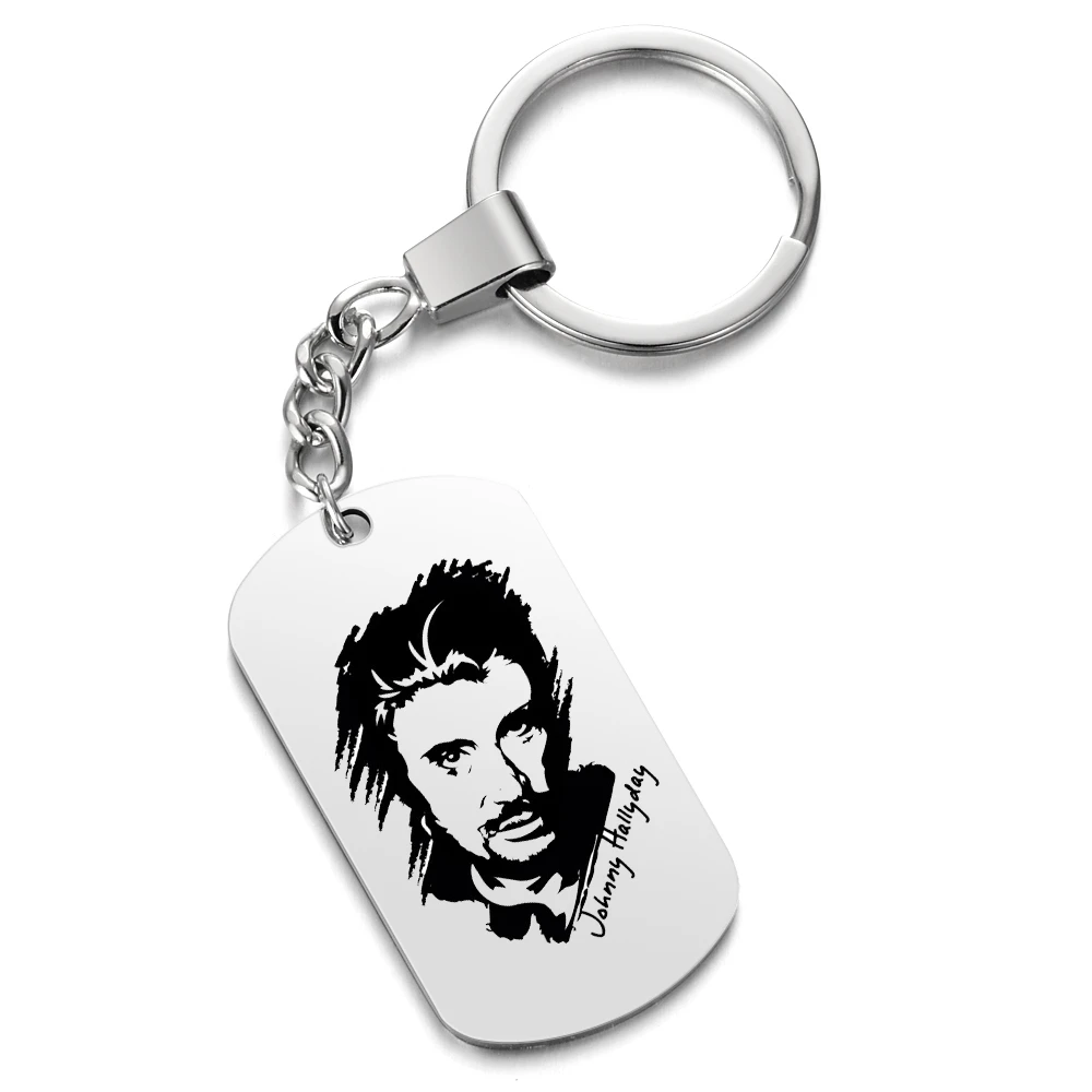 B1 keychain Персонализированный брелок с фотографией кольцо панк-рок Джони Халлидей фото кулон из нержавеющей стали брелок женский мужской Bijoux Femme - Цвет: B1 keychain