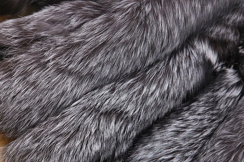 Шуба из натурального меха серебристой лисы для женщин шуба Короткие Стильные