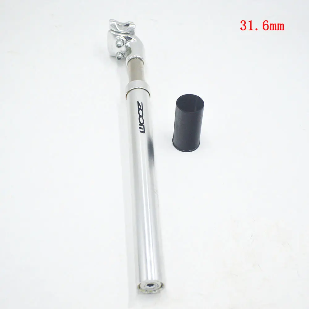 silver 31.6mm Зум Подседельный штырь шоссейный велосипед горный велосипед амортизатор демпфирования подвеска 27,2/28,6/30,4/30,8/31,6X350 мм Подседельный штырь MTB - Цвет: silver 31.6mm