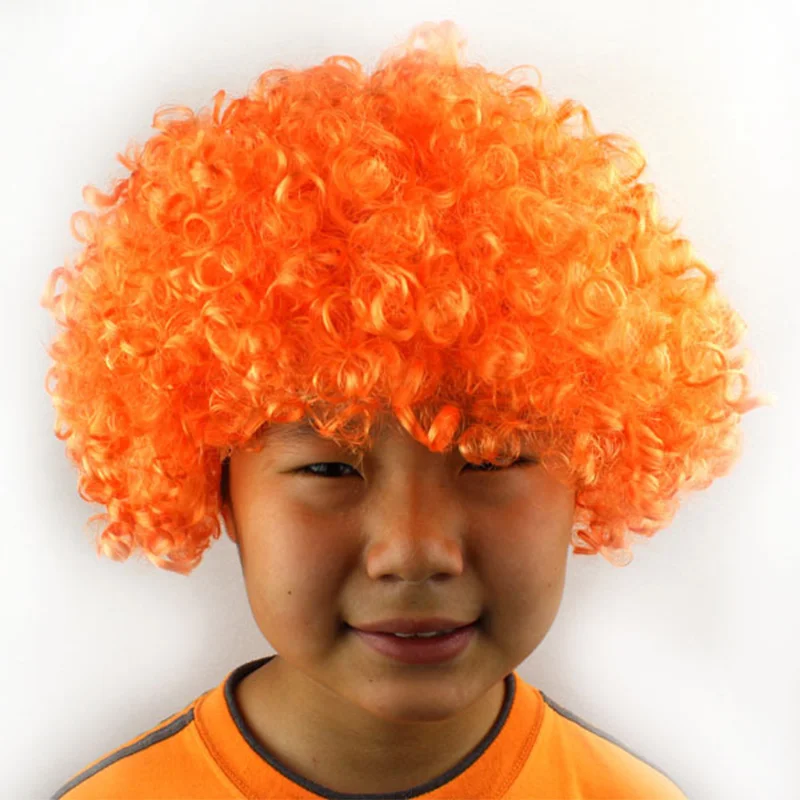 1 шт. афро Цирк причудливые парики для волос вентиляторы костюм вечерние парик Рождественский Декор принадлежности Косплей головной убор для детей взрослых - Цвет: Orange