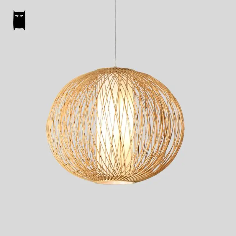 Бамбуковая плетеная ротанговая абажур Глобус шар подвесной светильник