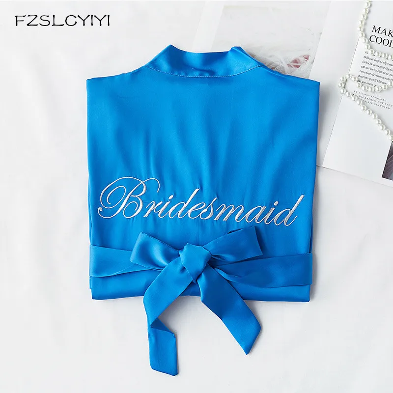 

FZSLCYIYI Chinese Women Rayon Embroidery Bride Bridesmaid Kimono Bathrobe Dress Sexy Sleep Nightshirt Sleepwear Wedding Robes