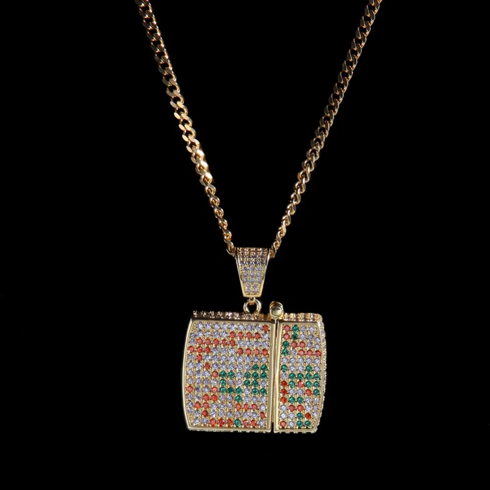 В стиле хип хоп 3 цвета AAA CZ камни с твердым покрытием Bling лед из золотого