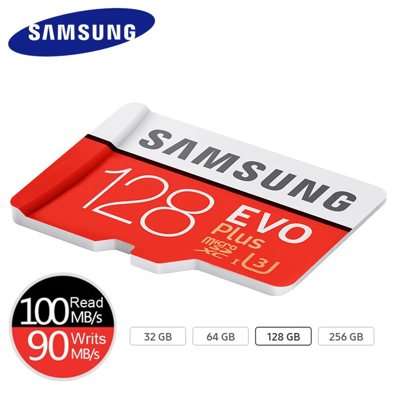 SAMSUNG microSD карта памяти 64 ГБ 128 ГБ 256 ГБ плюс класс 10 Водонепроницаемая TF Память sim-карта Транс карта микро 128 ГБ для смартфона