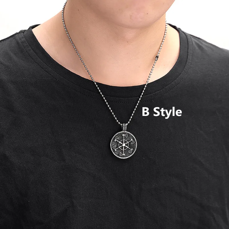 Стальные украшения скандинавские Подвески с топором Викинга мужское ожерелье из