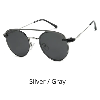 Silver - Gray Ralferty,, Ретро стиль, круглые солнцезащитные очки, женские, поляризационные, на магните, на застежке, солнцезащитные очки для женщин, женские, по рецепту, черные, D062 - Цвет линз: Silver - Gray