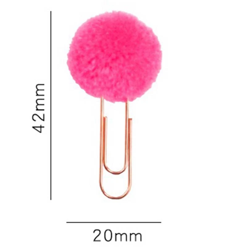 72 Pieces / Piece Cute Colored Plush Ball Bookmark Metal Clip Paper Stationery Gift Office School Supplies | Канцтовары для офиса