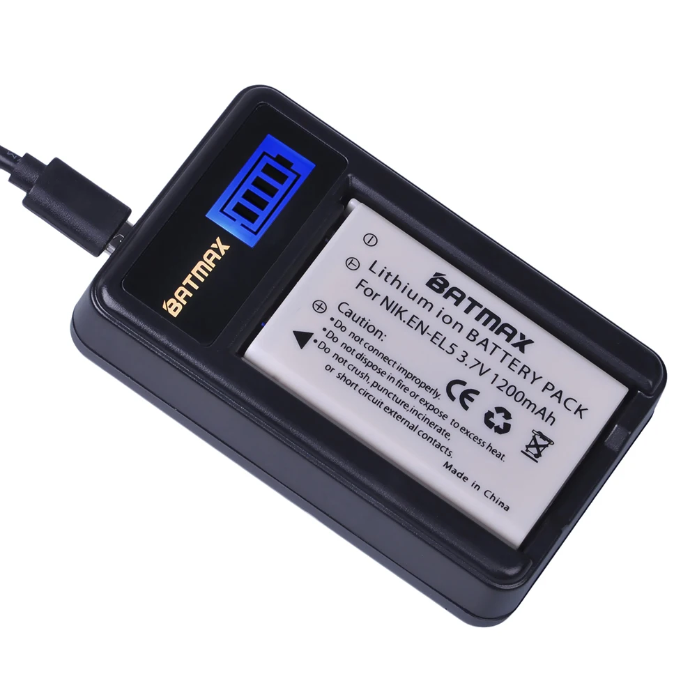 Аккумулятор Batmax с ЖК-дисплеем и USB-зарядкой для NIKON Coolpix P530 P520 P510 P100 P500 P5100 P5000 P6000 P90