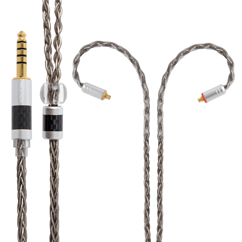 4.4mm plug with MMCX NICEHCK 8 Core с серебряным покрытием обновления кабель Тип C Тип-C/3,5/2,5/4,4 мм MMCX/2Pin для ZSX C12 C16 V90 TFZ NICEHCK NX7 Pro/M6/DB3 - Цвет: 4.4mm plug with MMCX