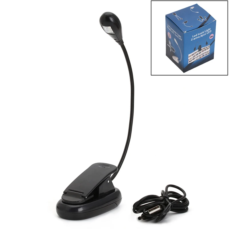 1 шт. USB зарядка однорычажный фонарь для чтения с зажимом лампа закладок