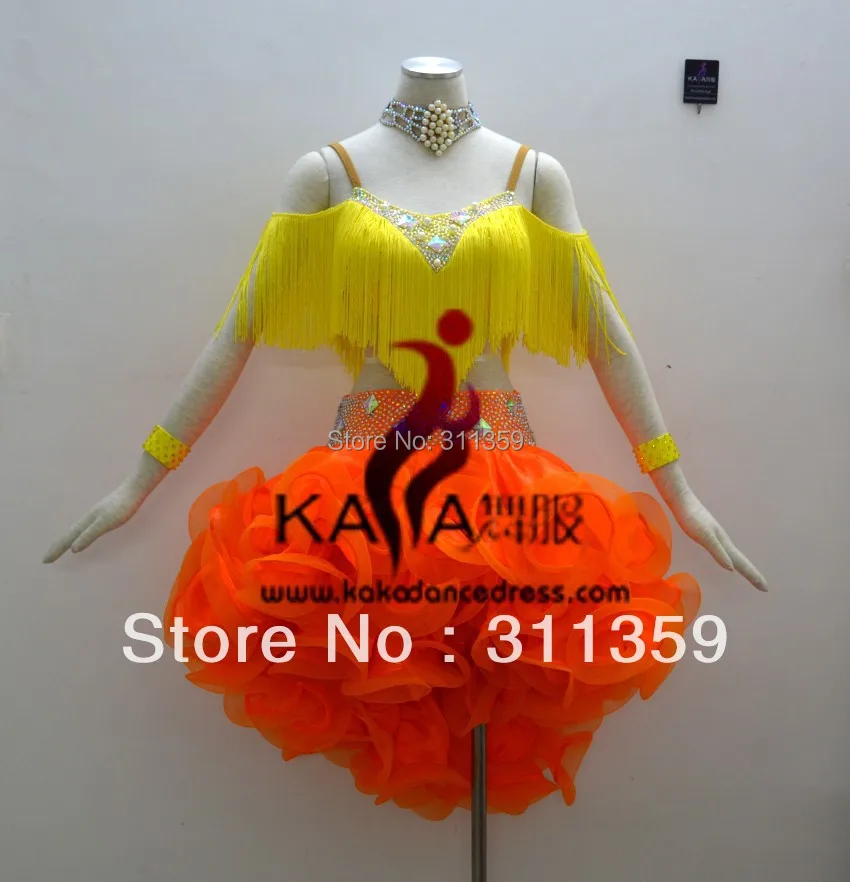 

Kaka-l130427, Женщины латинский танец, Бахрома сальса платье танго самба румба чача платье, Латинский танец платье для