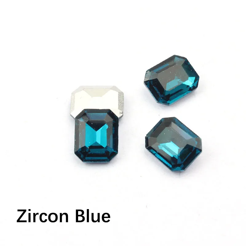 Zircon blue Разноцветные стразы для дизайна ногтей с кристаллами AB, золотые стразы, прямоугольные камни, драгоценный камень для ногтей, художественные талисманы, 3D украшение, маникюр, доступ - Цвет: Zircon blue