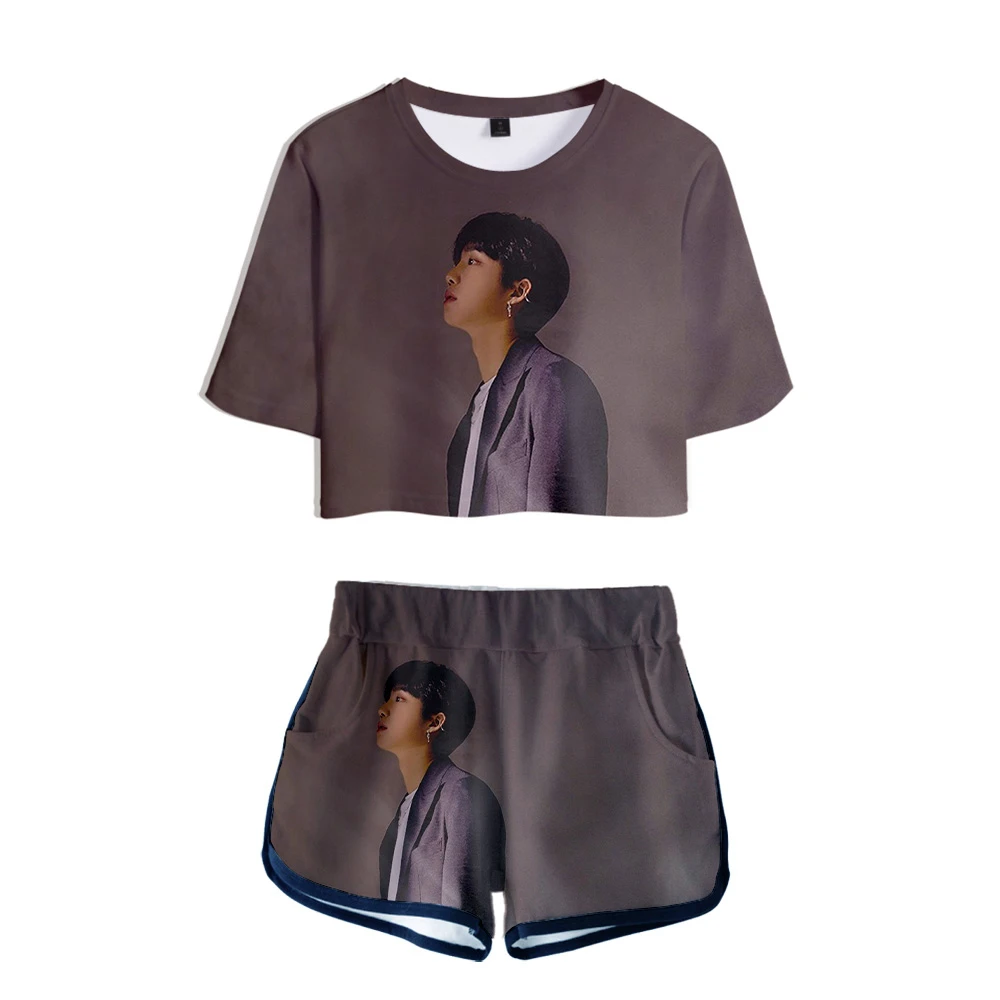 

AB6IX новая одежда 3D Повседневный женский летний сексуальный комплект из двух предметов с принтом женские шорты и короткий топ 2019 классная ра...