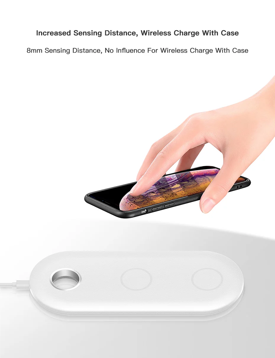 3 в 1 беспроводная зарядная станция для Iphone X XS Быстрая зарядка Беспроводная зарядная площадка для Iphone Airpods зарядная подставка для Apple Watch