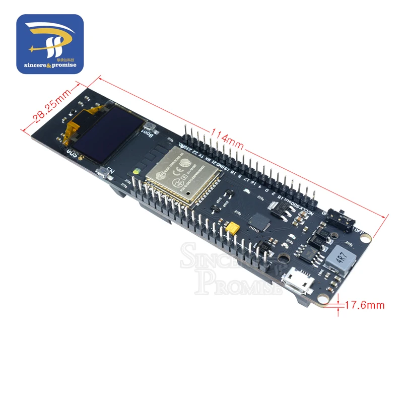 0,96 дюймовый oled-дисплей 18650 литиевая батарея WiFi Bluetooth щит ESP32 ESP-32 ESP8266 CP2102 модуль макетной платы