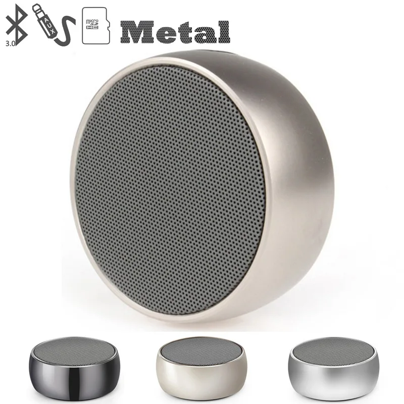 Металлическая Беспроводная Bluetooth Колонка сабвуфер динамик s MP3-плеер Портативный