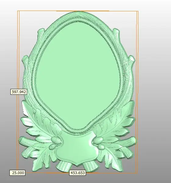 

Frame 3D model in STL format cnc carving engraving router relief Artcam Aspire F38