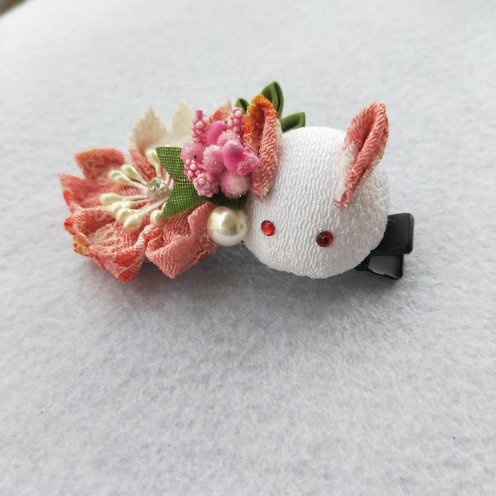 Винтажная заколка для волос в японском стиле ручной работы из ткани вишневого