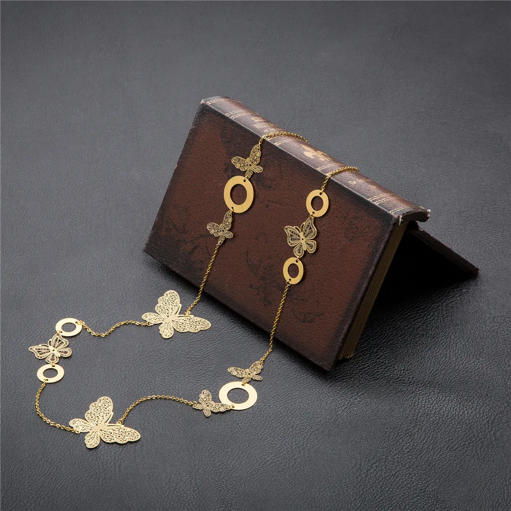 2017 Колье ожерелья Женщины Бабочки Полые Старинные Ювелирные Изделия Boho Ручной