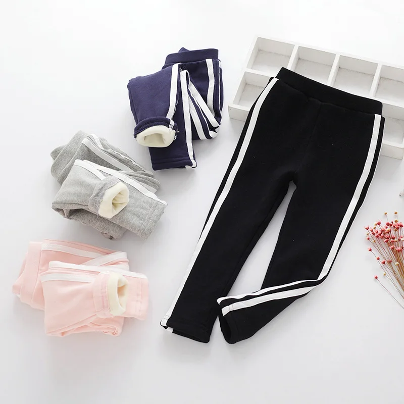 Спортивные Брюки для девочек Обувь мальчиков на весну и зиму толстые