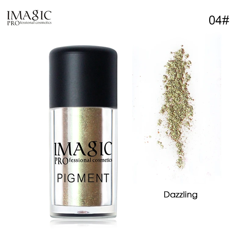 04 Dazzling IMAGIC Pro блестящие тени для век рассыпчатая пудра мерцающие тени для век обнаженные Пигменты с эффектом металлик сверкающий макияж декоративная косметика 9 цветов - Цвет: 04 Dazzling