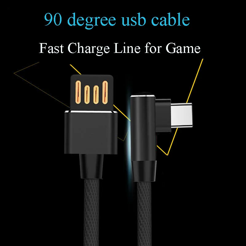 Кабель Usb Type C для быстрой зарядки и передачи данных 2 4 А 90 градусов|Кабели