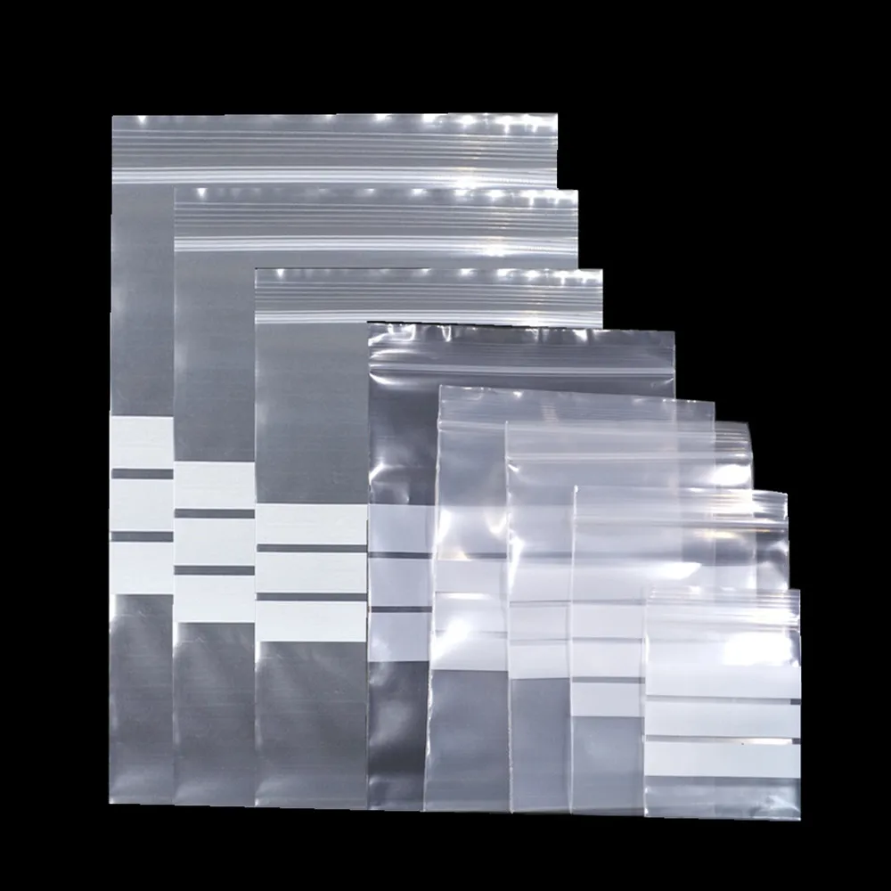 100 шт./лот прозрачные самозакрывающиеся пакеты на молнии с застежкой-молнией для