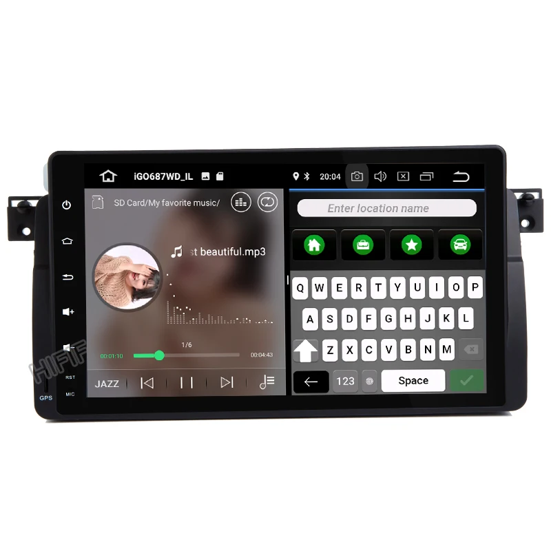 IPS матрица Android 10 9 дюймов четырехъядерный 2Din автомобильный DVD для BMW E46 318 325 320