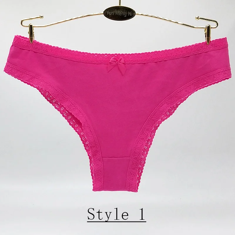 Style 1 1 шт., сексуальные трусики, женское хлопковое нижнее белье, низкая талия, мягкие, удобные, одноцветные, стильные, милые, женское нижнее белье, соблазнительные розовые трусы - Цвет: Style 1