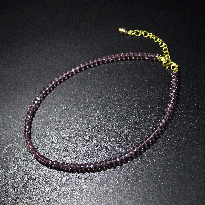 Purple JCYMONG Бусы камень короткое ожерелье для женщин горячий дизайн черное красочное модное женское колье-чокер Bijoux Femme для девушек - Окраска металла: Purple