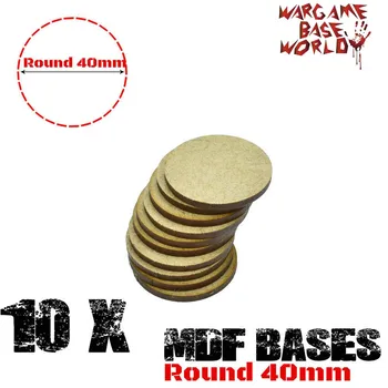 MDF Bases - 40mm Round bases- Basing Laser Cut Wargames wood