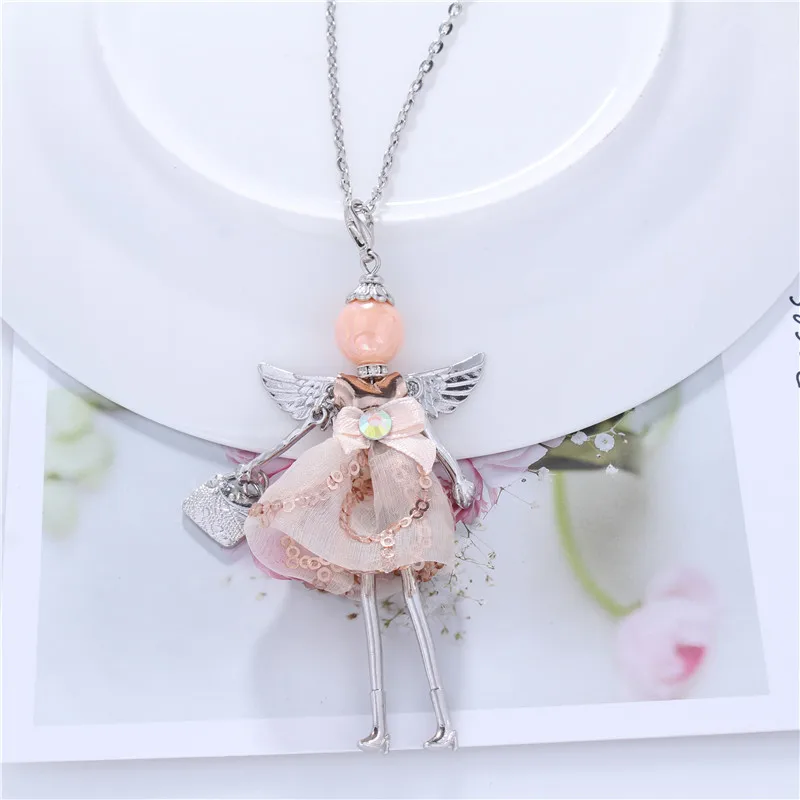 WNGMNGL женское ожерелье с подвеской платье сумка кристалл длинное крыло Кукла