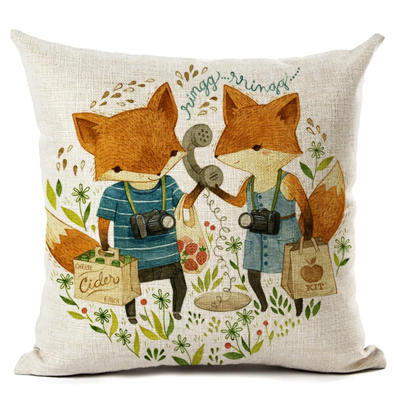 45*45 см Декоративные Чехлы для подушек 3d печать 5 стилей лиса диван в виде