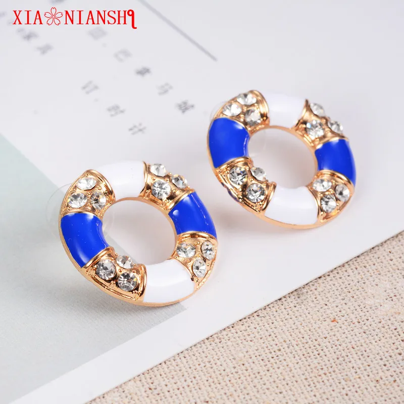 Женские винтажные серьги лодочки Boat Element boucle d'oreille femm креативные эмалированные