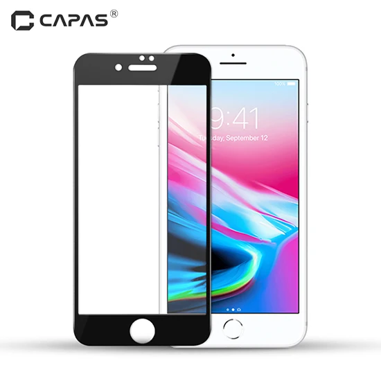 Протектор экрана для Apple iPhone 7 Plus 8 Plus закаленное стекло оригинальные capas почти полное покрытие защитная пленка Защита ЖК экрана черный белый - Цвет: Black