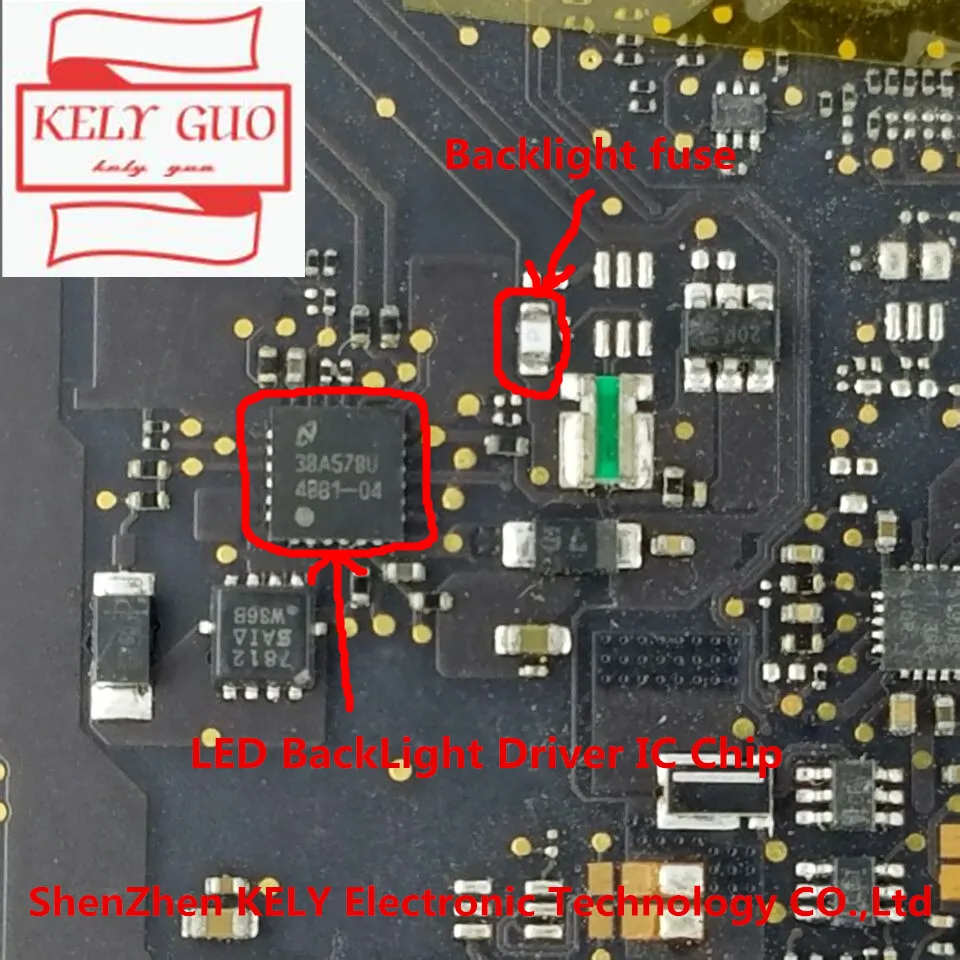 2 пара/лот для светодиодного чипа драйвера подсветки IC и предохранителя Macbook pro 13