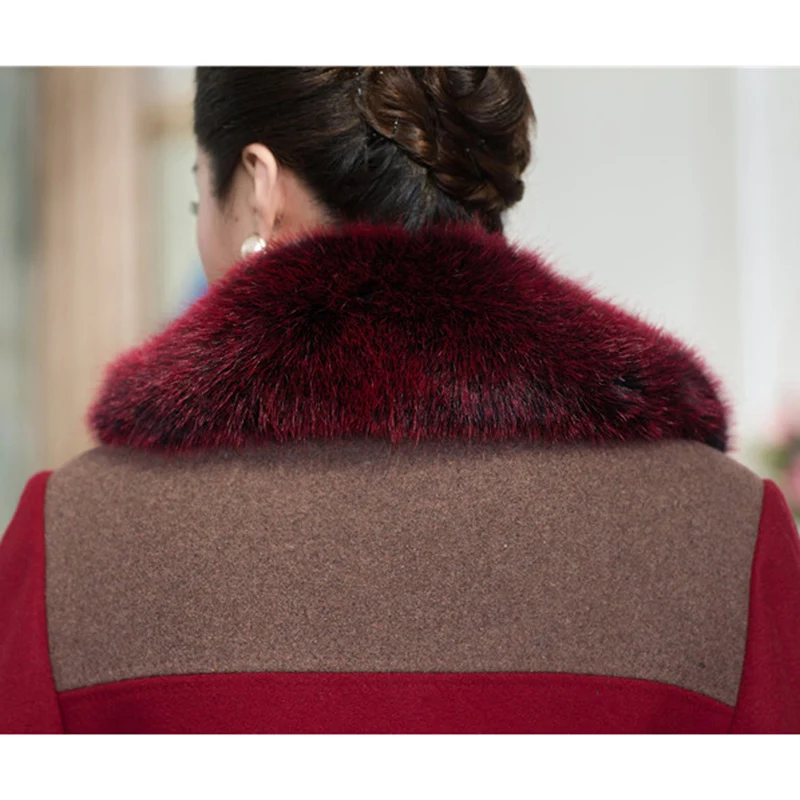 Женское шерстяное пальто среднего возраста однобортное длинное с меховым