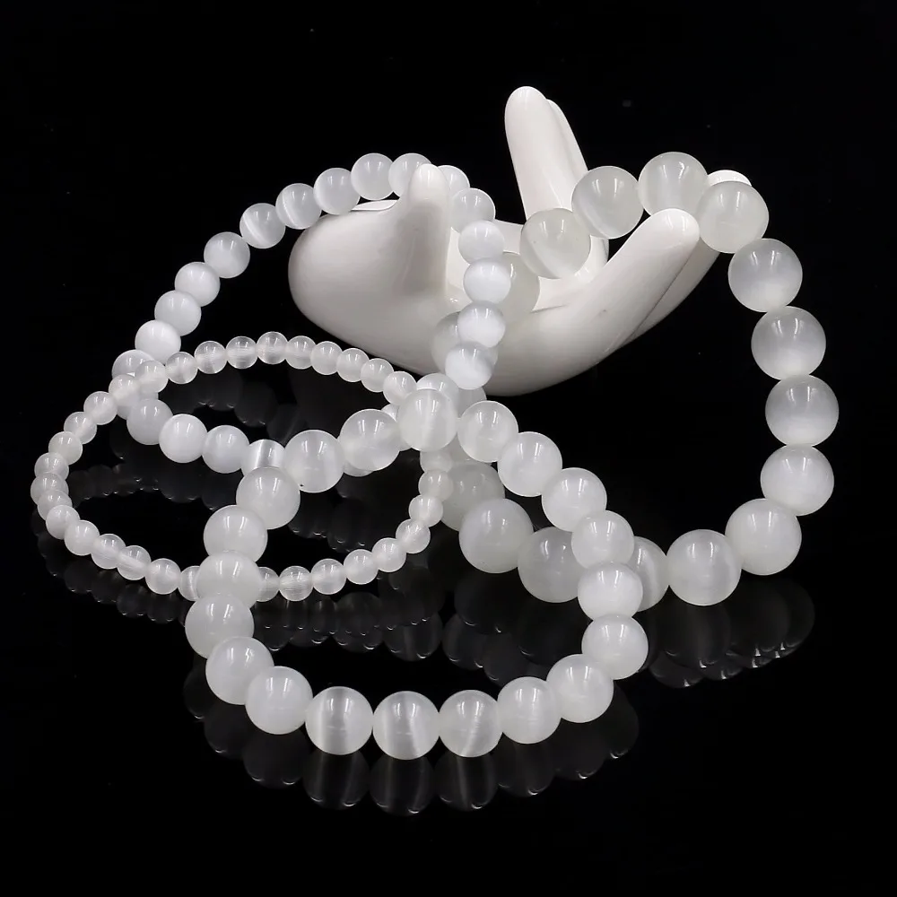 Женский браслет с белым огненным опалом и бусинами|bracelets for|charm braceletcharm bracelets for women |