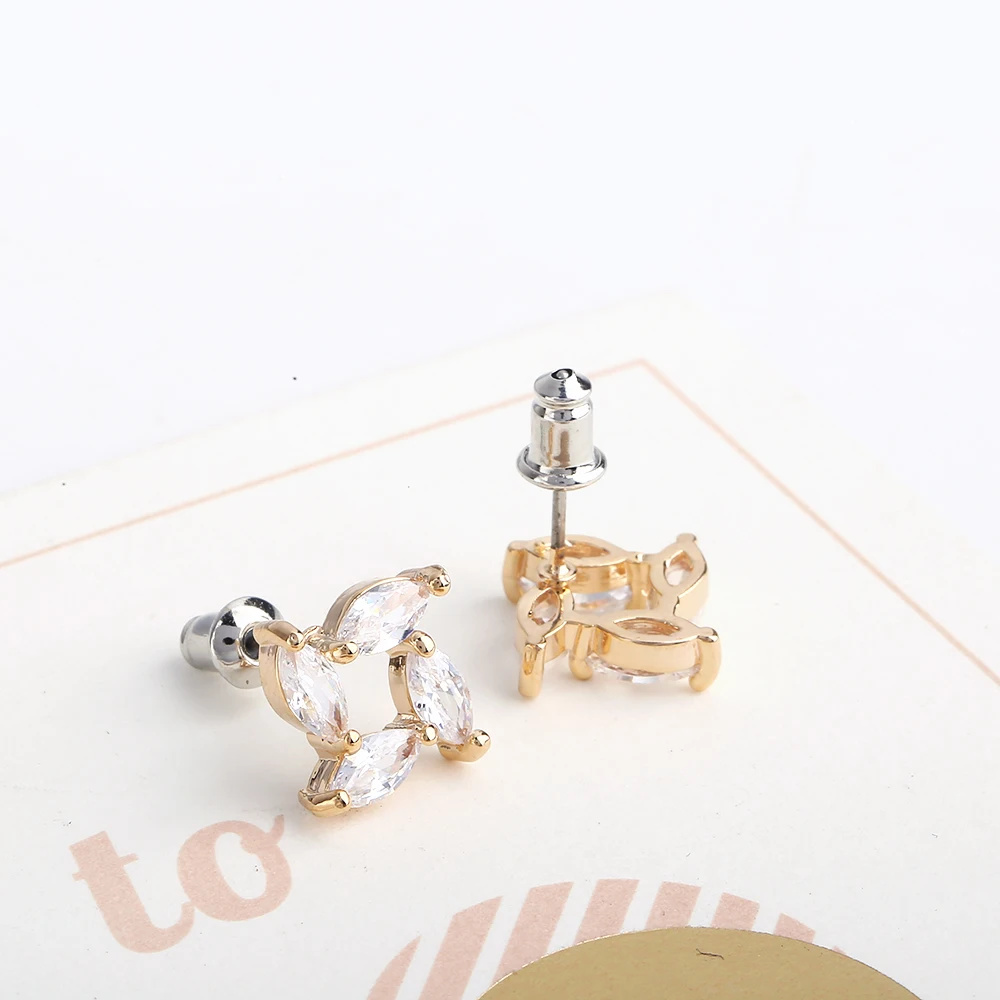 Wind Model Geometric Two-Color Earrings Plating Alloy Simple Fashion Fresh And Exquisite Beautiful Mature Gift Ladies | Украшения и