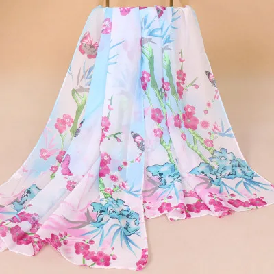 Зимние Настоящее взрослых хиджаб 2018 Весна на новый Приморский затенение шифон