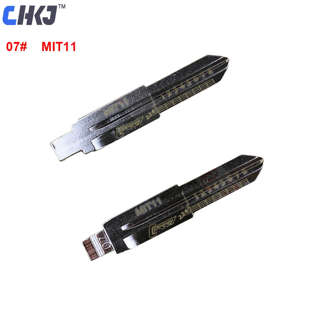 CHKJ 10 шт./лот выгравированное полотно ключа линии для Mitsubishi 2 в 1 LiShi № 07 MIT11 масштаб