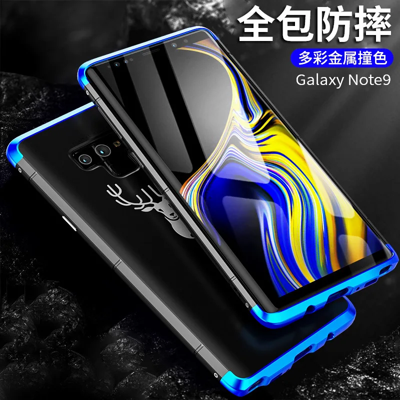 Textured Anti-fall Metal Frame Plastic Back Plate For Samsung Galaxy Note 9 Aluminum Alloy Note9 Bumper Case Cover With Gift | Мобильные