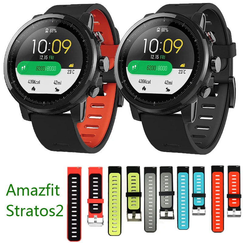 Ремешок для смарт часов Huami Amazfit Stratos 2 2S 3 силиконовый мягкий воздухопроницаемый