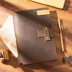 Многоразовый кожаный журналы путешественника Junetree, дневник ручной работы из натуральной кожаная записная книжка-календарь, блокнот А5, 22*17 см