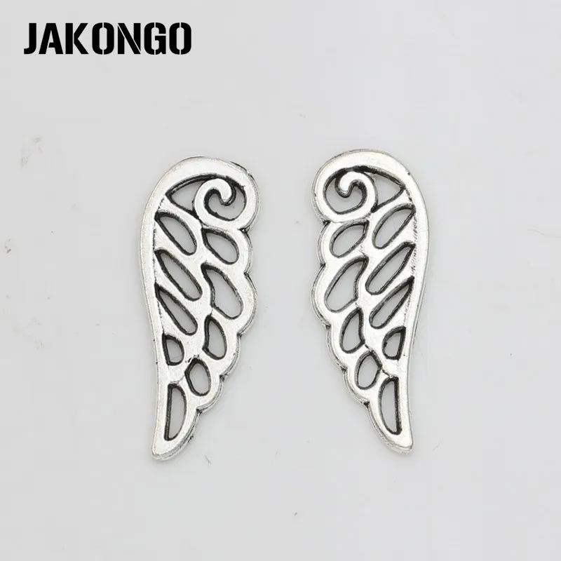 JAKONGO Античная Посеребренная Подвеска с ангельскими крыльями для изготовления