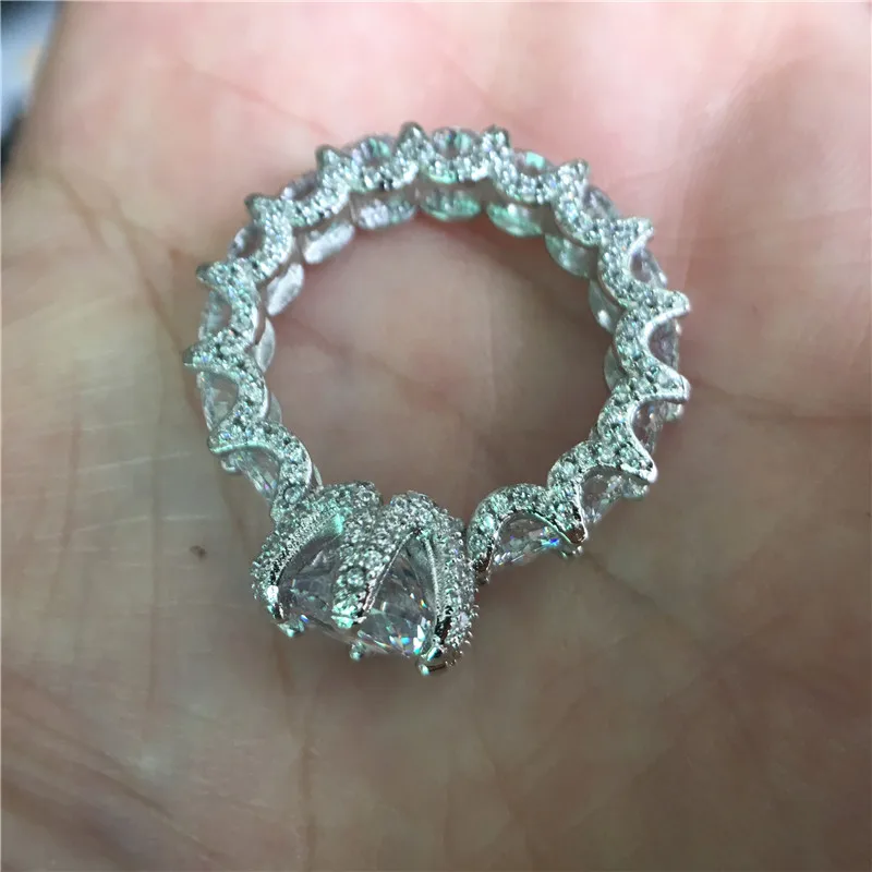 Кольцо женское из серебра 925 пробы с фианитом 3ct AAAAA | Украшения и аксессуары
