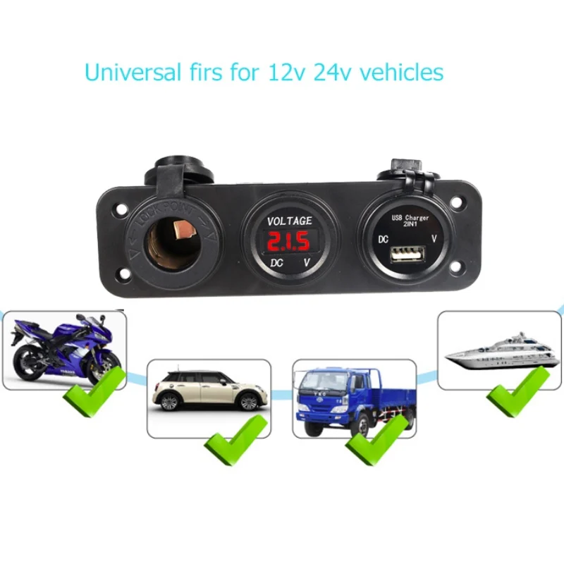 DC 12 24V двойной USB порт автомобильное зарядное устройство прикуриватель адаптер