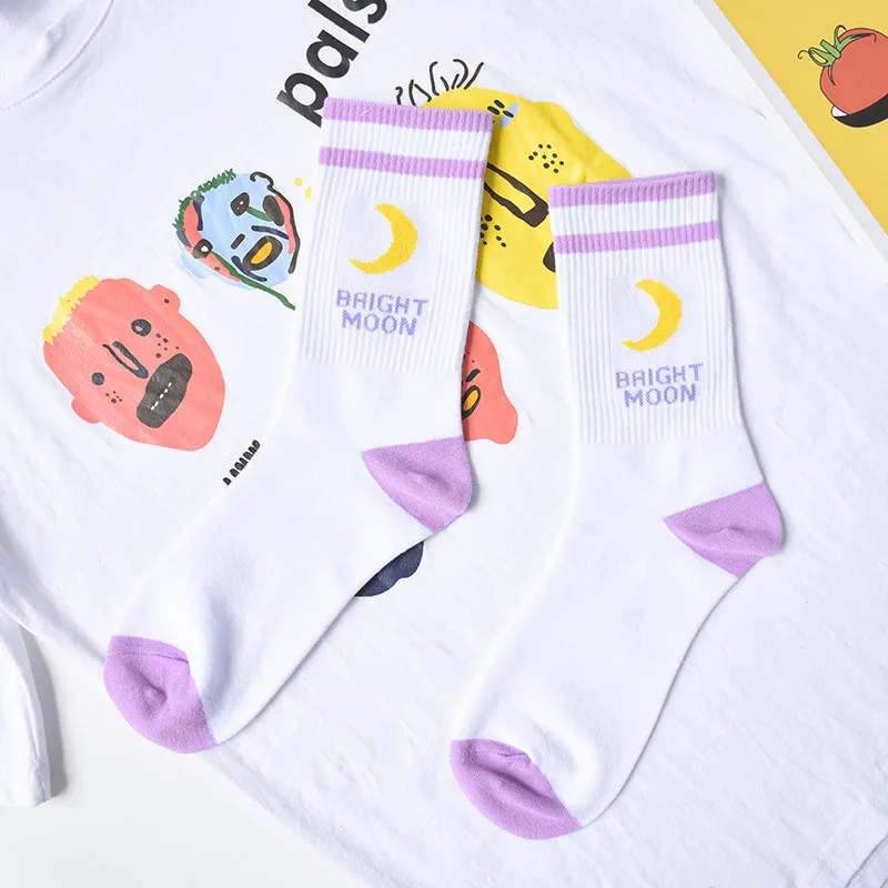 5 Каваи жаккард fruta fresa leche Pinky/blanco mujeres Calcetines japoneses Harajuku Calcetines divertidos Calcetines Mujer - Color: 5